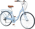 ZUKKA Beach Cruiser Bike for Women 24/26 Inch Ladies Bike 7 Speed Complete Cruiser Bikes with Dual V-Brake and Adjustable Seat, Adult City Bike for Women, Men, Multiple Colors
