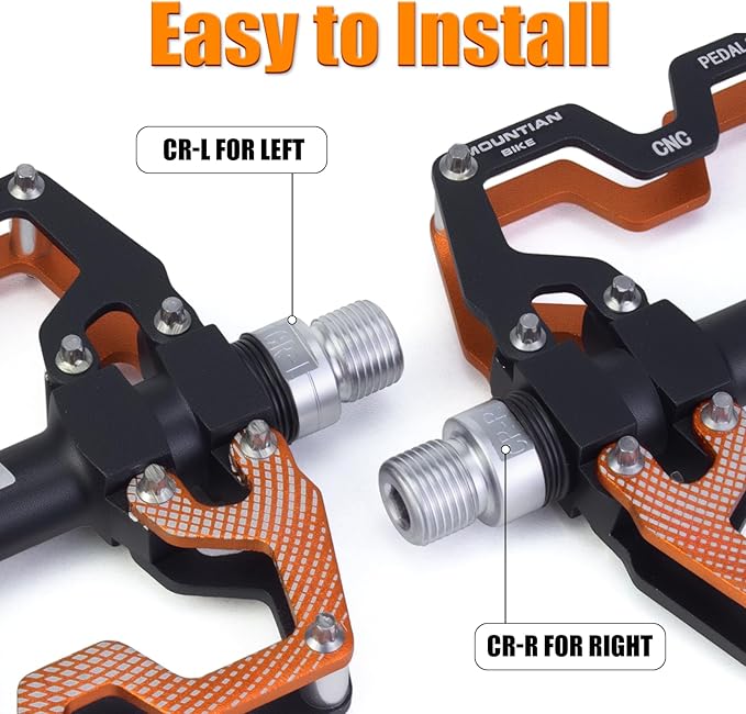 Bike Pedals 9/16" Lightweight Non-Slip Bicycle Platform Pedals - Fits Most Adult Bikes & Mountain Bikes &MTB, Road Bikes and Slip-Resistant Design
