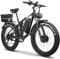 6000W Electric Bike for Adults, 52V 32AH Dual Motor E-Bike, Up to 100Mile & 45MPH All-Terrain Fat Tires Full Suspension 24/26 Inch Electric Bicycles Hydraulic Disc Brake for Road UL2849 by SGS
