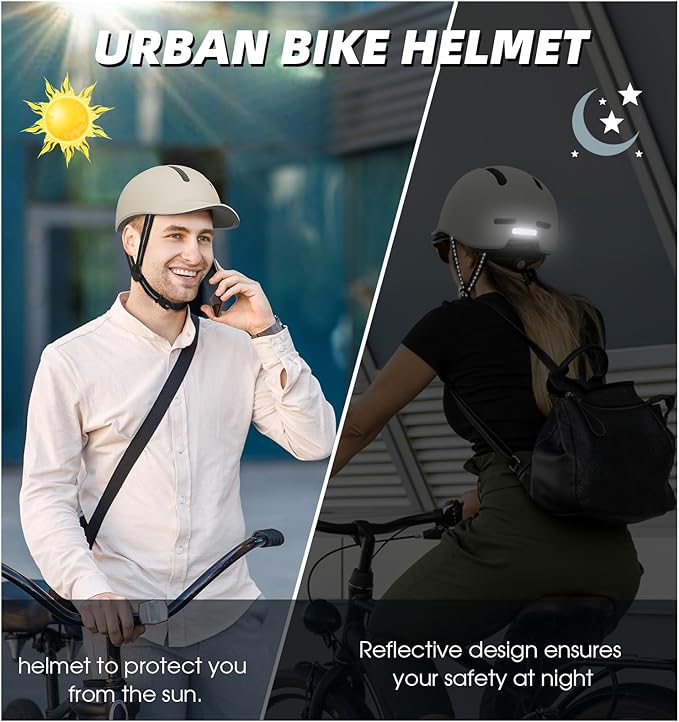 Shinmax Adult Bike Helmet for Men & Women - Lightweight Adjustable Baseball Cap Style Cycling Helmet with Reflective Strip, Perfect for Urban Commuter & Road Biking