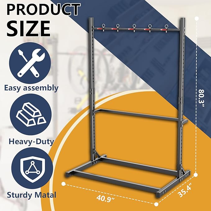 Freestanding Bike Stand for Garage,Bike Rack Garage,Accommodate 5 Bikes Vertical Heavy Type Floor Stand,Suitable Floor Stand MTB Road