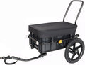 Lightweight Bicycle Trailer, Foldable Bike Cargo Trailer with Universal Hitch, Portable Bicycle Trailers with Removable Box and Waterproof Cover, for Camping, Groceries, 88 LBS Load Capacity
