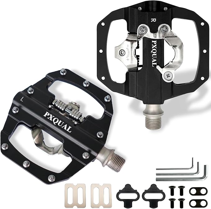 SPD Bike Pedals, 9/16 "Mountain Bike Pedal, Aluminum Alloy Sealed Clipless Pedals Compatible with SPD Type Cleats - Easy Clip in & Out