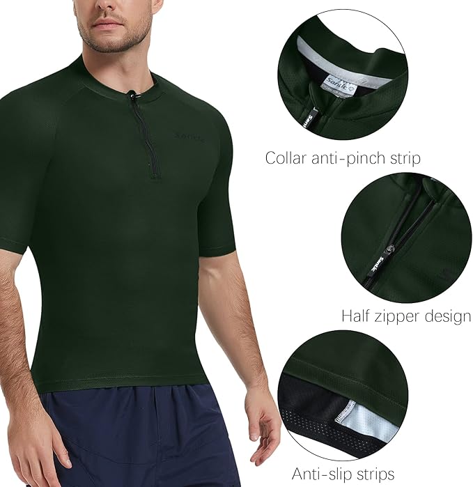 Santic Men’s Cycling Jersey Short Sleeve Bike Shirts for Men Bicycle Jacket with Pockets Breathable & Quick Dry Yorkson