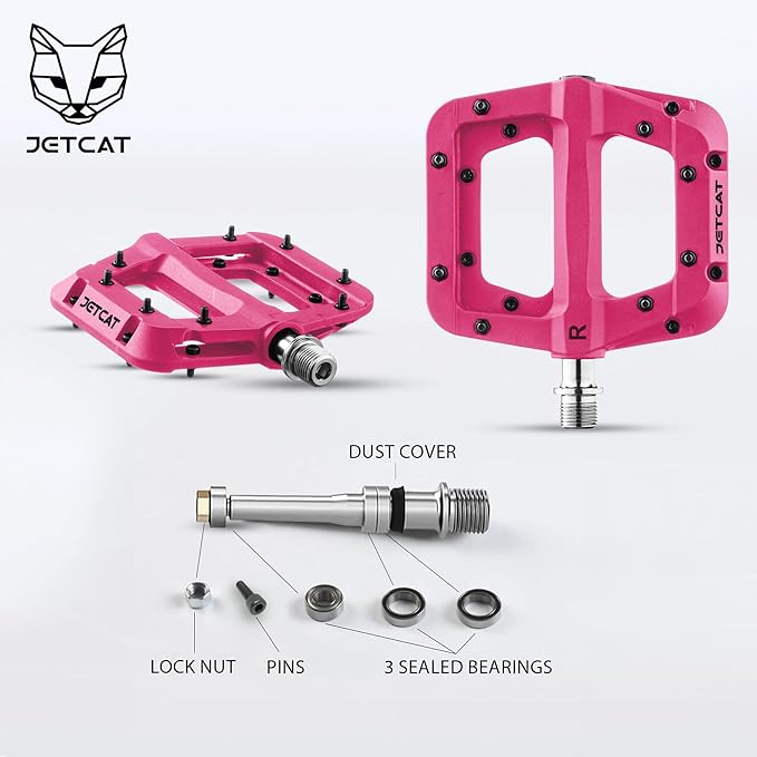 Mountain Bike Pedals Flat - MTB Pedals Flat, Bicycle Pedals for BMX/MTN/Road/Gravel/EBike, BMX Pedals, Platform Pedals, Adults & Kids Bike Replacement Upgrades Parts 9/16