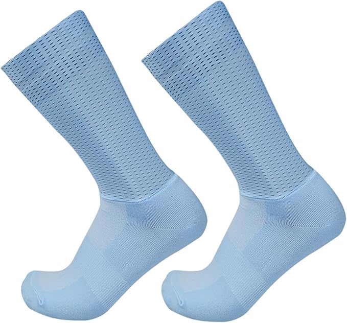 Aero Socks Cycling Men Women Mesh Fabric Breathable Sweat-Absorbing Silicone Non-Slip Cycling Aero Socks one size