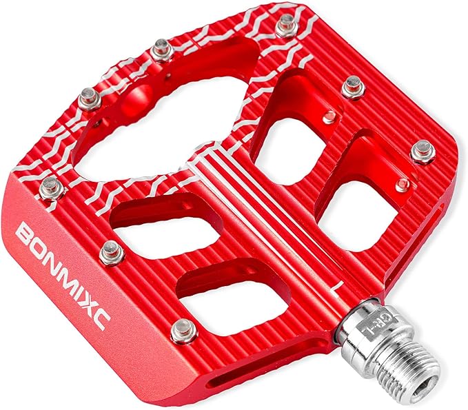 Bike Pedals 9/16 Mountain Bike Pedals Non-Slip Aluminum Alloy Large Platform Sealed Bearing Flat Road Bicycle Pedals