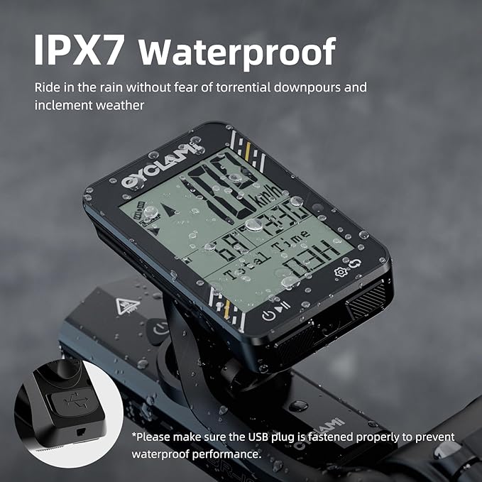 Bike Computer Wireless - 5-Satellite GPS Cycling Speedometer | 2.4" Sun-Readable Screen | 50g Ultralight | 20+H Battery IPX7 Waterproof Bicycle GPS for Road/MTB Bikes (No Bluetooth connection)