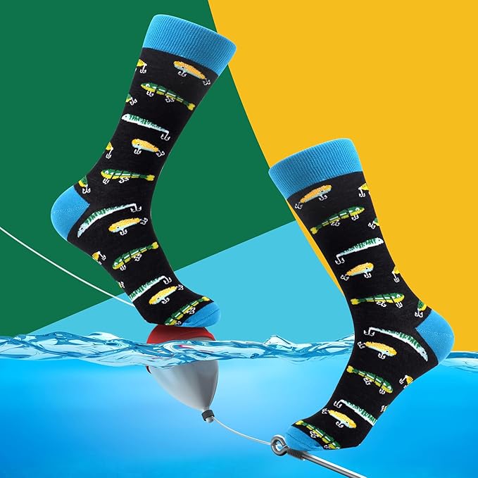 WeciBor Men's Dress Funny Crazy Colorful Novelty Combed Cotton Crew Socks 12 Pack - Size 7-10/10-13/13-15
