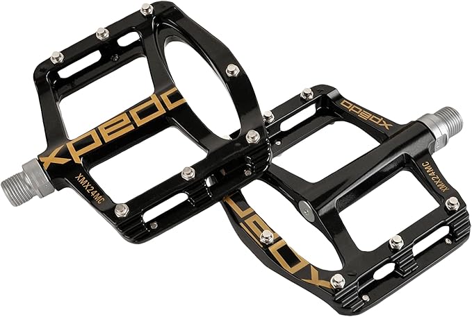 Xpedo Spry Flat Bicycling Pedals | Magnesium Body, 11mm Low-Profile, 106x100mm Platform, 28 Steel Replaceable Pins | MTB Trail/Enduro