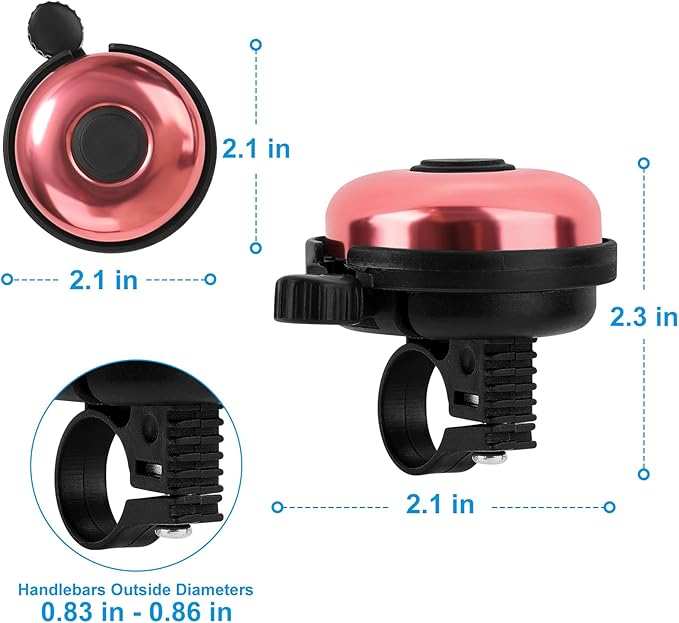Accmor Classic Bike Bell, Aluminum Bicycle Bell, Loud Crisp Clear Sound Bicycle Bike Bell for Adults Kids