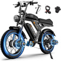 MOVCAN V30 Series Electric Bike for Adults, 3000W/1500W/1000W Motor, 20" Fat Tire Ebike, 37.5MPH/32MPH/28MPH, 120/70Miles, 48V 40Ah/31.2/15.6Ah Dual Battery Motorcycle Ebike for Commuting/Off-roading