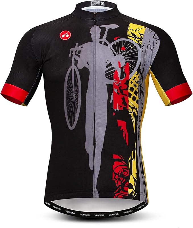 Men's Cycling Jerseys Tops Biking Shirts Short Sleeve Full Zipper Bike Clothing