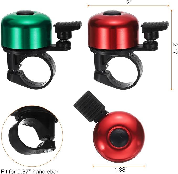 HARFINGTON Bike Bell Mini Bicycle Bell with Loud Crisp Clear Sound Bike Ring Bell Aluminum Bike Accessories