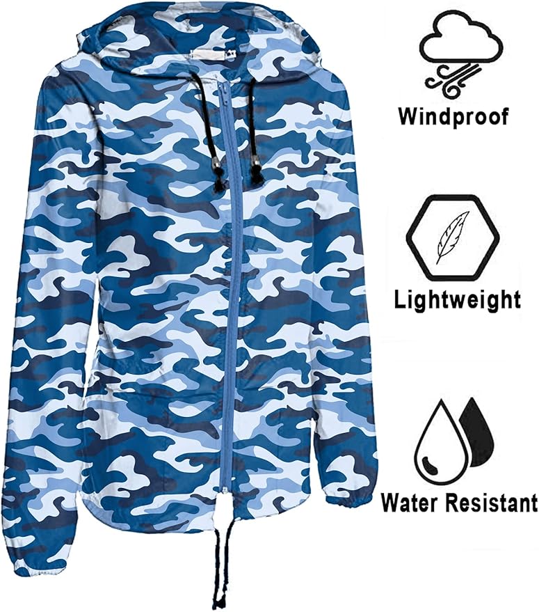 Avoogue Raincoat Women Lightweight Waterproof Rain Jackets Packable Outdoor Hooded Windbreaker