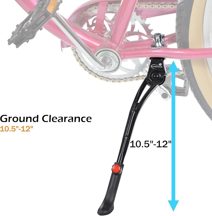 Lumintrail Center Mount Bike Kickstand - Fits 24-29 Inch Bicycles - Adult Mountain, Cruiser and Road Bike Kickstand - Quick Adjust Height