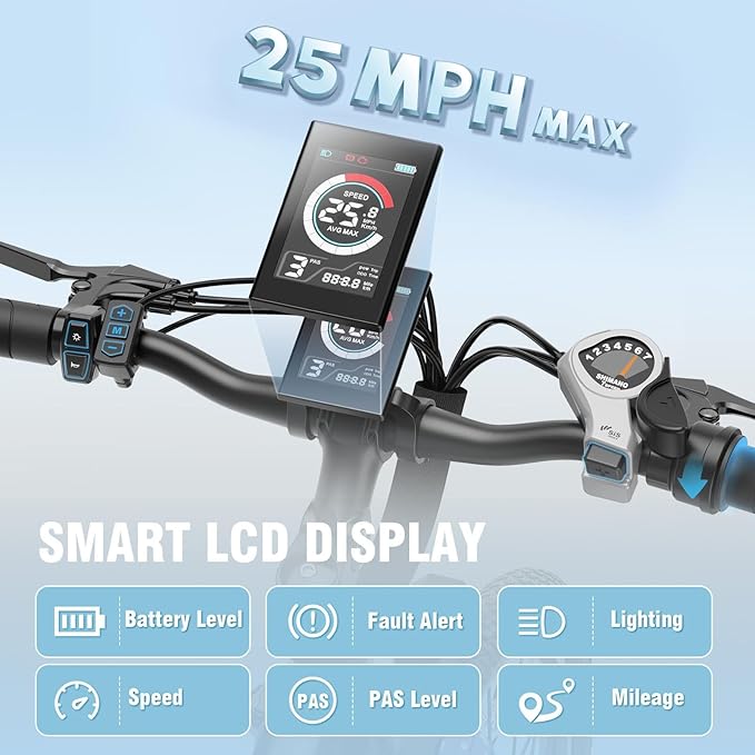 Electric Bikes for Adults, 26"/27.5" E Bikes for Adults with 1200W Peak Motor, 28 MPH, 50+ Miles Range Electric Bicycle, E Mountain Bike with 480WH Removable Battery, UL Certified
