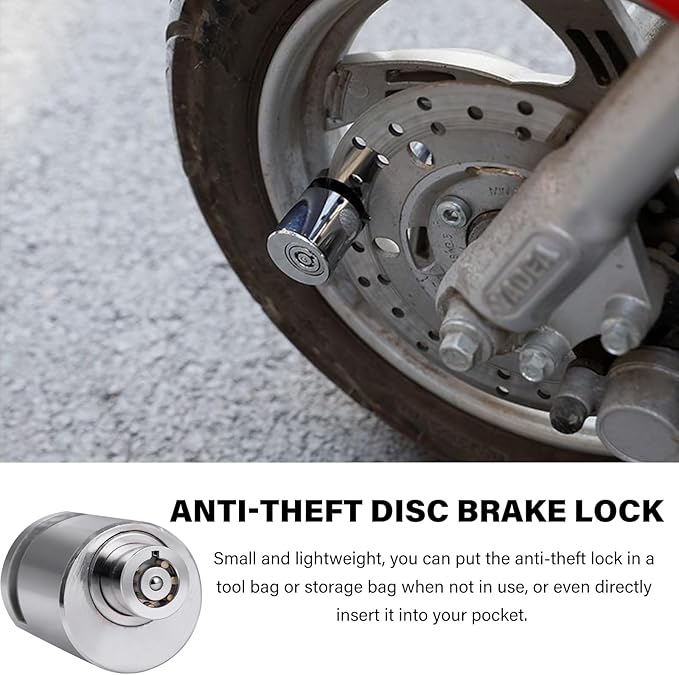 2PCS Motorcycle Disc Brake Lock, Anti Theft Motorbike Safety Brake Disk Lock with Two Keys, Mini Alloy Steel Security Wheel Disc Lock for Electromobile Road Cycle Mountain Bike (2PCS)