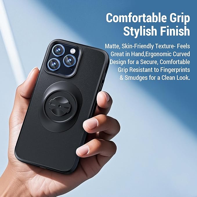 Bike Phone Case – Compatible with iPhone 12, Slim Shockproof Cover with Secure Lock-in Design, Fits Quarter-Turn Mounts Using Garmin-Style Interface Black