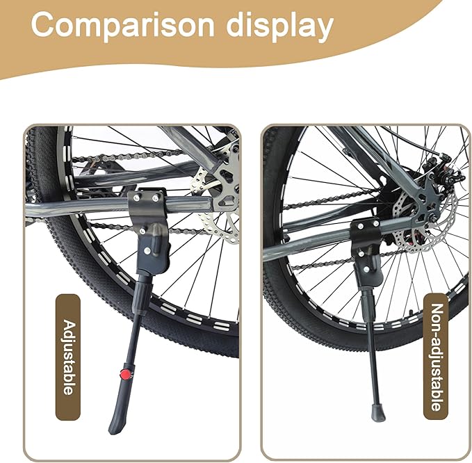 REVXON Bike Kickstand for Schwinn Axum 2020, Adjustable Bicycle Kickstand, Suit Mountain Bike, Concealed Spring-Loaded Latch, Aluminum Rear Side Bicycle Stand,B