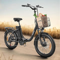 Electric Bike, 1000W Peak Folding Electric Bike, 486Wh 70 Miles Range Ebike, Waterproof Removable Battery, 7 Speed, 25 MPH Max, 20" Step-Thru Bicycle with Front Basket