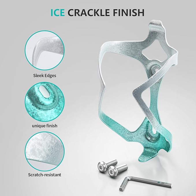 Bike Water Bottle Holder Bicycle Cage for Mountain Road MTB Gravel Adult Bikes Cycling Universal Carrier Rack 1 Pack Aluminum Alloy Ultralight Kettle Drink Accessories Greenish Cyan