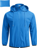 COOFANDY Men's Light Rain Jacket with Hood Packable Waterproof Raincoat Golf Rain Gear Travel Hiking Windbreaker
