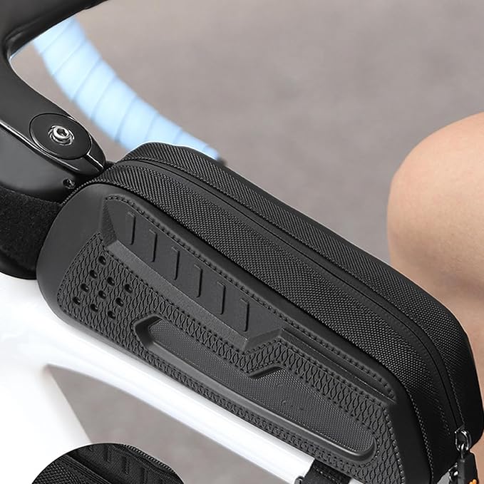 Road Bikes Front Frame Bag Bicycles Top Tube Pouches Storage Bag Cyclings Tool Front Saddles Bags for Mountain Bike - Black