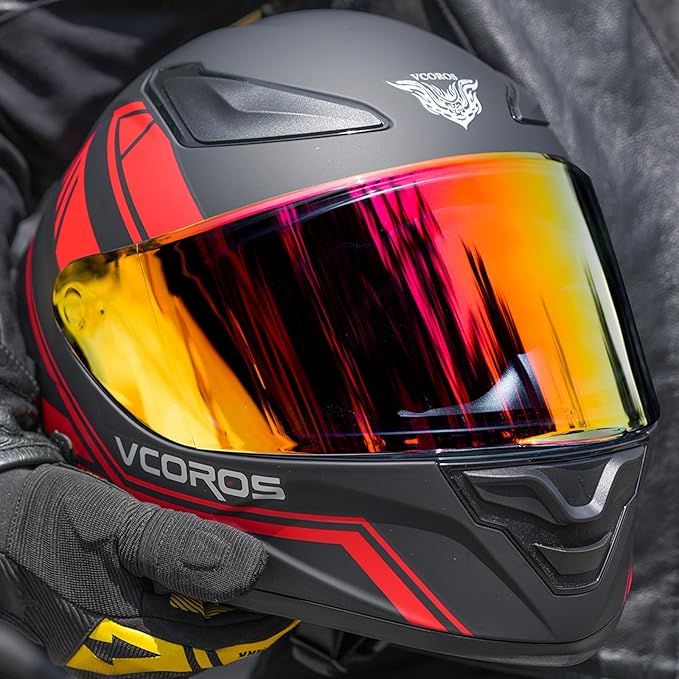 VCOROS Motorcycle Full Face Helmet for Unisex-Adults DOT Approved WS-609 Motorbike Street Bike Racing Helmets