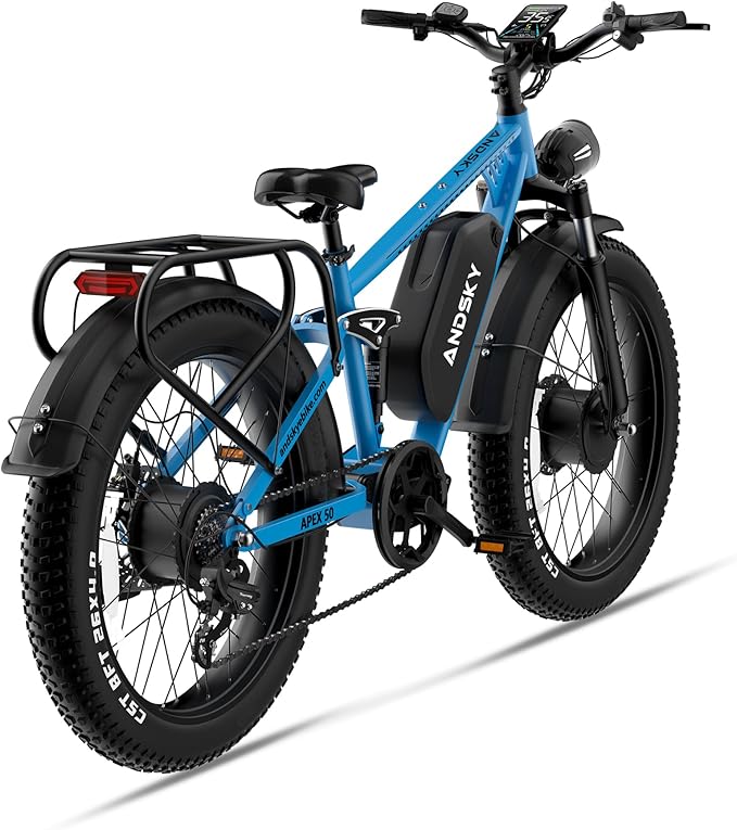Apex 50 Electric Bike Dual Motor for Adults (CA Immediate-De'livery) 52V 25AH/48V 25AH, 26" Fat Tires Full Suspension 35MPH/100Mile, Hydraulic Brake