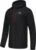 Mens Lightweight Hooded Waterproof Rain Jacket Breathable Raincoat Shell for Outdoor Mountain Hiking