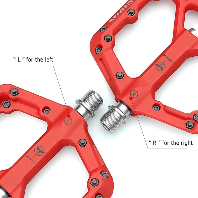 Mountain Bike Pedals - 9/16" Nylon Fiber Bicycle Flat Pedals -Bicycle Platform Pedals for Road Mountain BMX MTB Bike