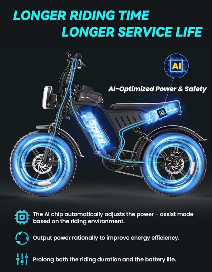 F6/F6S/F6PRO Electric Bike for Adults with NFC & Password Unlock, 4000/2000/1500W, 50/40/33MPH, 60V 30Ah, 48V 15/25Ah E-Bike, 100-60 Miles Electric Motorcycle, 20" Fat Tire Electric Dirt Bike