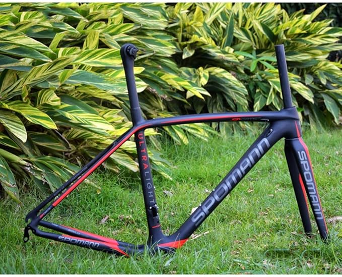 TUJISEK 700C Road Bikes Frame Carbon Fibre Frameset with Fork 47/50/52/54/56CM Frame C Brake QR 130MM Semi Internal Routing Ultra Light 750g