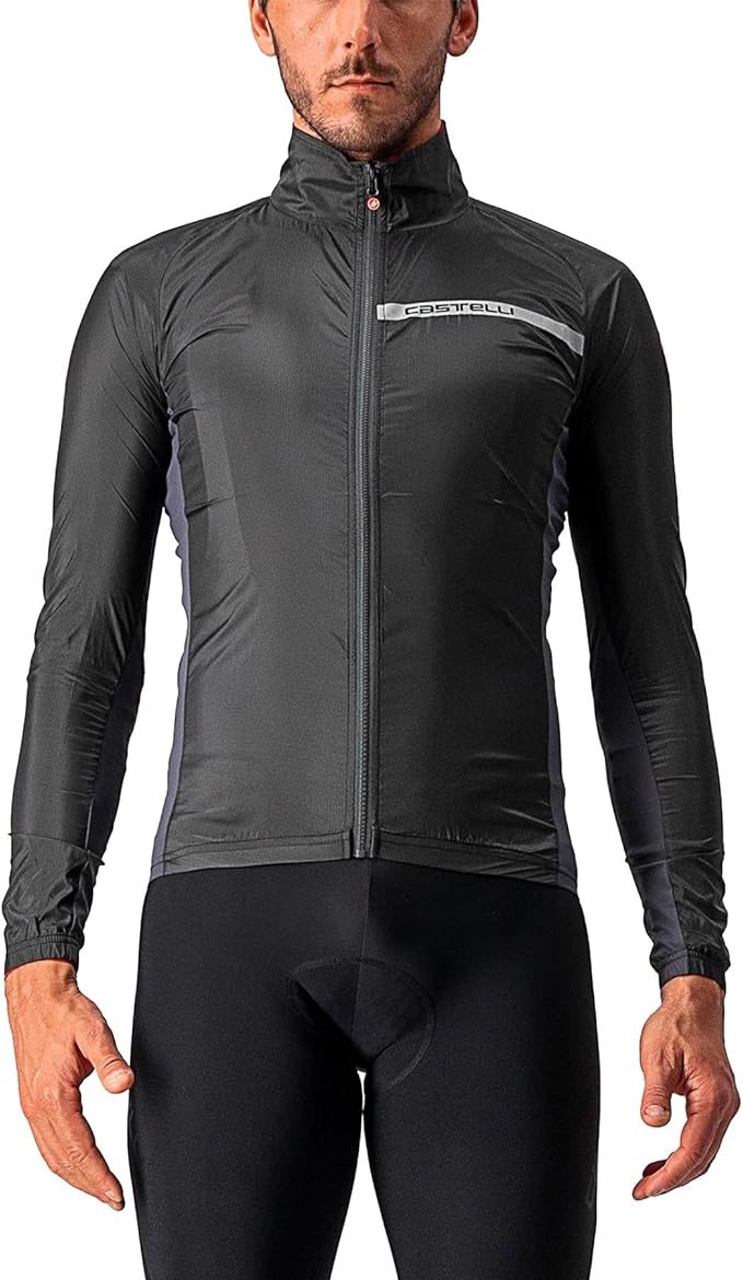 CASTELLI Men's Squadra Stretch Jacket, Windproof Zip Up Shell for Road Cycling