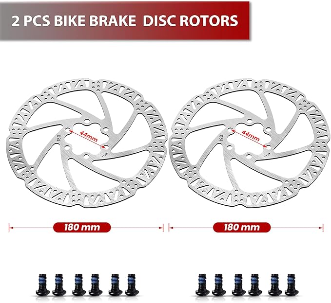 ZOOM Ebike Hydraulic Disc Brake Set: H876E 4-Pistons Power-Off Electric Bike Brake Kit with 2-PIN Sensor Included 160mm/180mm Rotors and Mounting Adapter