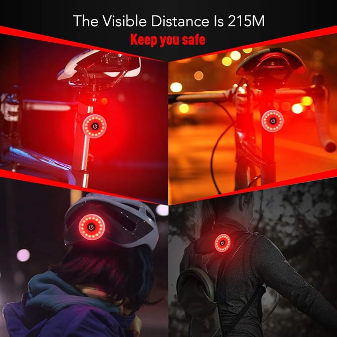 USB Rechargeable LED Bike Tail Light – Daffodil LEC500 - Bright Cycling Safety Flashlight, 5 Lighting Modes, Waterproof Bicycle Light