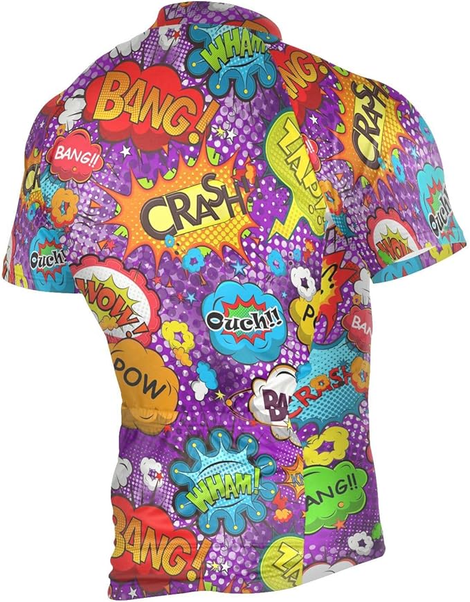 Men's Cycling Bike Jersey Short Sleeve Moisture Wicking, Breathable, Quick Dry Biking Shirt with 3 Rear Pockets