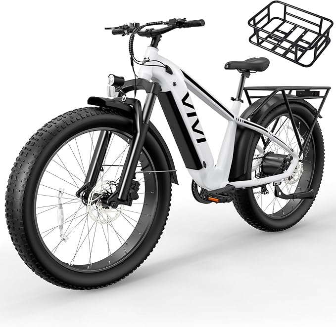 Vivi ACE01 Electric Bike for Adults,26" x 4.0 Fat Tire Ebike,1500W Peak Motor Torque Sensor Electric Mountain Bike,25MPH Electric Bicycle with 48V 15AH Battery,Hydraulic Brake,SGS Certified to UL2849