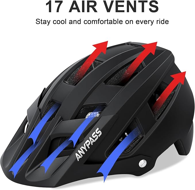 Mountain Bike Helmet Adult Men Women - Ultra Comfort, Super Lightweight Bicycle Helmets, MTB Cycling Gear Biking Accessories with Adjustable Fit & Removable Sun Visor