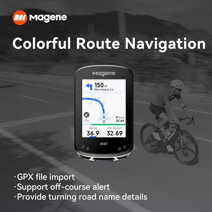 Magene C506SE Wireless GPS Bike Computer - 2.4" Color Screen, Route Navigation, Bluetooth & WiFi, Fast 5s Positioning, Supports 9 Cycling Devices