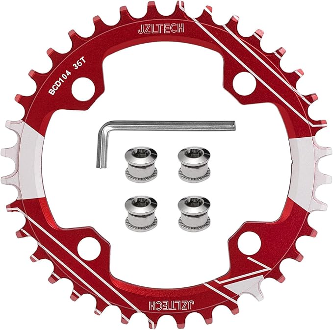104 BCD Bike Chainring: 32T 34T 36T 38T Round Narrow Wide Chainring, Single Chain Ring for 8 9 10 11 12 Speed Mountain Bike MTB XC Trail e-Bike Fat Bicycle