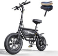 14" Folding Electric Bike for Adults & Teens - Peak 750W Motor, 20MPH Speed, 48V, 35/53Mile Range, 4-Speed Gear & Upgraded Wide Comfort Seat, UL 2849 Certified, for City Cycling & Commuter Riding