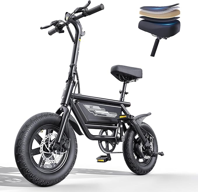 14" Folding Electric Bike for Adults & Teens - Peak 750W Motor, 20MPH Speed, 48V, 35/53Mile Range, 4-Speed Gear & Upgraded Wide Comfort Seat, UL 2849 Certified, for City Cycling & Commuter Riding