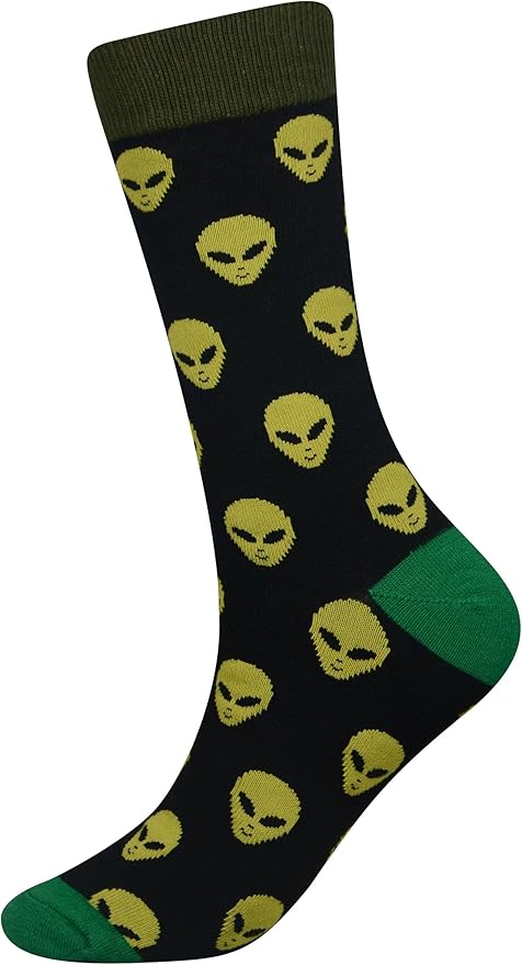 Cansok Men's 2/4 Packs Fun Crazy Novelty Dress Crew Socks
