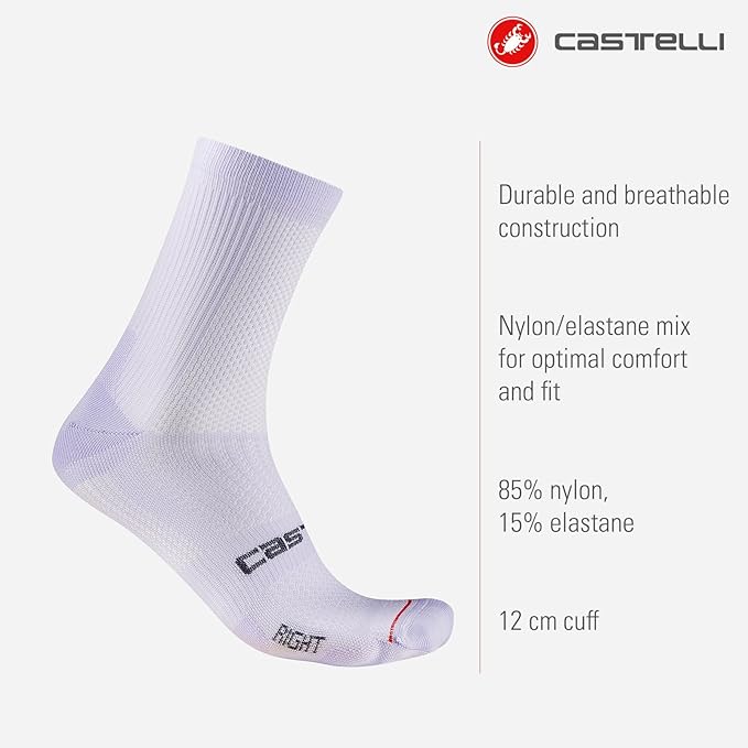 CASTELLI Women’s Espresso 2 W Sock, Moisture-Resistant Cycling Socks with All-Day Comfort & Midfoot Support