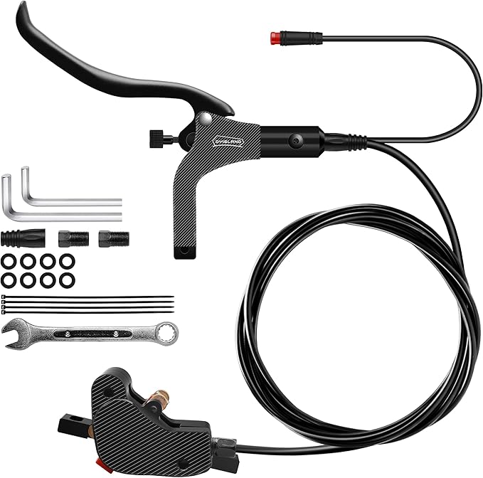 LD-200 2-Pistons Hydraulic Disc Brake Set for ebike,2-PIN Power-Off Electric Bike Hydraulic Brake kit，Hydraulic Brake Kits with mounting Tools and Screws