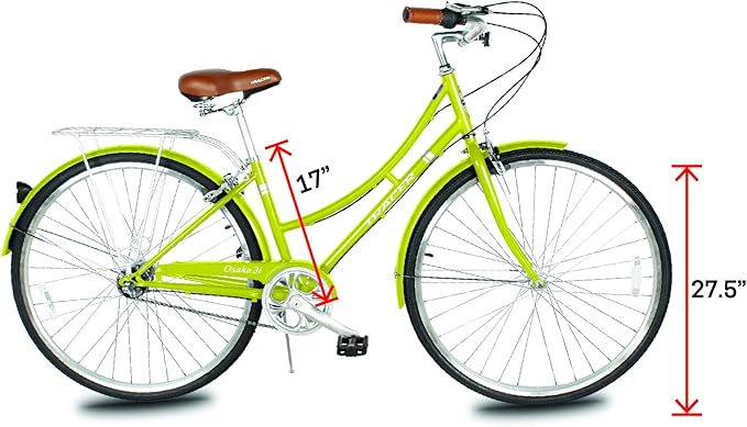 Tracer Osaka Hybrid Bikes, Steel Frame, Shimano Nexus Inter 3/7 Speed, Brown Seat Brown Grips, Road Bike, City Bike, Multiple Colors