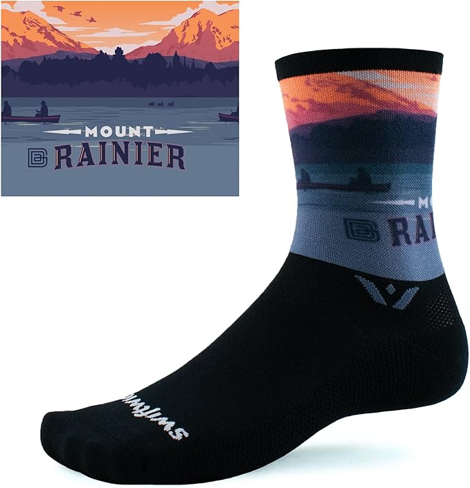 Swiftwick VISION IMPRESSION Crew, National Parks/States Edition, Running, Hiking and Cycling Socks
