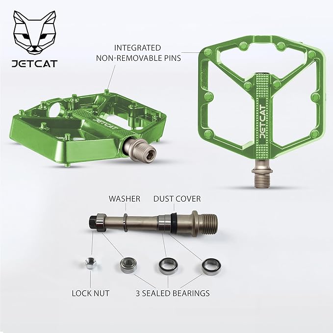 Mountain Bike Pedals Flat - MTB Pedals Flat, Bicycle Pedals, Road Bike Pedals, BMX Pedals, for BMX MTN Road Gravel EBike, Specialized Parts, Adults, Aluminum Metal Stamp 9/16"